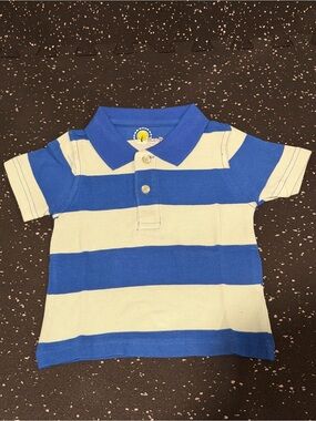 Striped Blue & Light Sea Foam Green Polo Shirt for Boys CHECK DESCRIPTION